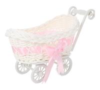 ifundom Scatole Per Caramelle In Rattan Cesto Di Fiori Intrecciato Mini Passeggino A Forma Di Cestino Per Bomboniere Porta Caramelle Per Baby Shower Festa Di Nozze Rosa