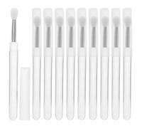 ifundom Set 10 Pennelli per Labbra in Silicone Bianco Portatile con Cappuccio, Morbidi e Facili da Pulire, come Applicatore per Balsamo e Scrub Labbra
