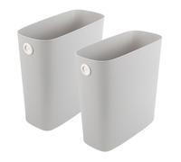 ifundom Set 2 Bidoni della Spazzatura in Plastica da 8 Litri, Contenitori la Raccolta Differenziata per Cucina e Bagno, Cestini per Rifiuti Salvaspazio Grigio senza Coperchio, Secchi