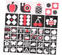 ifundom Set 2 Carte Didattiche Ragazzo Ragazza 0-3 Mesi Nero Bianco e 3-6 Mesi Nero Rosso Giocattoli Sensoriali Schede Stimolazione Visiva e Apprendimento Prescolare Portatili