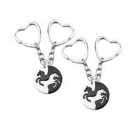 ifundom Set 2 Paia Portachiavi in Lega a Forma di Cuore e Cavallo Accessori Coordinati per Amici e Amanti dei Cavalli Portachiavi Leggeri e Resistenti per e Borse