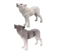 ifundom Set 2 Pezzi Modelli di Lupo Realistici in Plastica, Figurine Educative, Decorazioni Animali Selvatici Compatte e Leggere per Gioco e Collezione