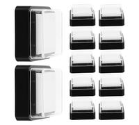ifundom Set 20 Pezzi Tamponi di Inchiostro per Timbri Vuoti Nero in Spugna e Plastica per Scrapbooking e Artigianato Fai da Te Colorazione Uniforme e Brillante