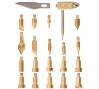 ifundom Set 22 Punte per Pirografia in Metallo Kit per Combustione Legna Punte Resistenti e Compatibili Accessori per Pirografo Professionale e Principianti per Lavori di Intaglio e