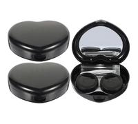 ifundom Set 3 Custodie per Lenti a Contatto a Forma di Cuore, Porta-lenti da Viaggio Compatti a Tenuta Stagna con Specchio, Organizer Portatile per Lenti Cosmetiche Adatto a Viaggi