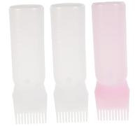 ifundom Set 3 Pezzi Bottiglie per Parrucchiere in Plastica Leggera Pettine Applicatore per Tintura e Shampoo a Secco, Accessori da Barbiere per Uso Professionale e Domestico