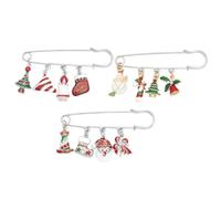 ifundom Set 3 Spille Natalizie Colorate a Forma, Fiocco Ghiacciato e Renna, Accessori da Donna per Decorazioni di Natale e Regali Festivi