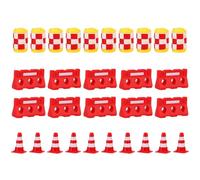 ifundom Set 30 Pezzi Coni Stradali in Miniatura e Recinzioni Stradali Giocattolo Modelli di Barriere e Colorati per Educazione Sicurezza e Gioco Educativo