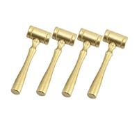 ifundom Set 4 Mini Martelletti Giocattolo in Legno Dorato Martello del Giudice Portatile per Gioco di Ruolo Aste e Cosplay