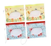 ifundom Set 4 Pezzi Borsa Porta Salviette Umidificate in Eva Apertura a Finestra e Cinghia, Facile da Estrarre, per Carrelli della Spesa e Maniglie Auto