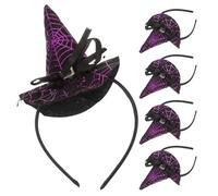 ifundom Set 5 Fasce per Chioma da Strega Viola Ragnatela Nera Cerchietti per Cosplay Halloween Bambine e Adulti Accessori Copricapo per Feste di Halloween