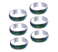 ifundom Set 6 Anelli dell'Umore per 6Mm Larghezza Anelli che Cambiano Colore per Ragazzi e Ragazze Gioielli per Feste Compleanno e Costumi Halloween Accessori Emotivi per Dita