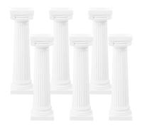 ifundom Set 6 Colonne Romane Decorative 4.5 Pollici - Mini Pilastri Bianchi in Plastica Per Interni Scenografie Fotografica E Decorazioni Casa