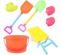 ifundom Set 6 Pezzi Giocattoli da Spiaggia per Secchiello, Pala e Carrello Portatile in Plastica Sicura, Stimola Creatività e Socializzazione per Gioco All’aperto Colore Colore Casuale