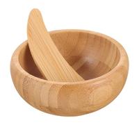 ifundom Set Ciotola in Bamboo con Cucchiaio per Maschere Fai da Te Strumento per Miscelare Maschere di Bellezza Accessorio per Preparare a Casa Kit per Cura della Pelle