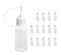 ifundom Set da 15 Bottiglie Erogatrici Trasparenti da 10Ml Punta Ago Flaconi Comprimibili per Colla e Vernice Adatti per Fai da Te e Progetti di Quilling Artigianale