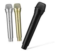 ifundom Set da 3 Microfoni Finti per Feste e Spettacoli Microfono di Simulazione Supporto in Plastica Leggero e Portatile per Eventi Cosplay e Gioco