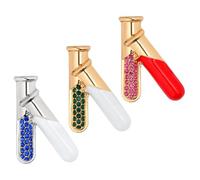 ifundom Set da 3 Spille a Forma di Provetta Strass, Accessori Moda in Lega Colorata, per Decorare Borse e Abbigliamento Stile Elegante e Creativo