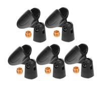 ifundom Set da 5 Clip Microfono in Rame e Plastica Colore Nero Angolo Regolabile per Microfoni Dinamici Vocali e Altri Microfoni