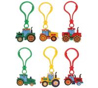 ifundom Set da 6 Portachiavi per Zaino a Forma di Trattore Agricolo in Plastica PVC, Ciondoli Decorativi Creativi, Accessori Divertenti per Feste della Stagione del Raccolto e Regalo