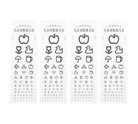 ifundom Set di 4 Tabelle per Test Visivo in Pvc Nero, Resistenti e Facili da Usare, per Scuole e Famiglie, Grafici Oculistici Standard per Esami della Vista