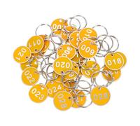 ifundom Set di Targhette Numerate in Alluminio Giallo per Valigia Portachiavi, Etichette Metalliche Resistenti per Bagagli, Numeri da 1 a 30, per Viaggi e Deposito Bagagli