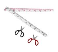 ifundom Set Miniatura Accessori da Cucito per Casa delle Bambole, Forbici Piccole e Righello da Cucito Realistici, Decorazioni per Micro Paesaggi e Modelli in Miniatura