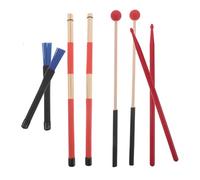 ifundom Set Professionale per Batteria Rosso con Bacchette in Nylon, Spazzole Rosse a Fascio, Custodia Resistente e Protezione Anti-scivolo per Percussionisti