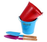ifundom Set Secchielli da Spiaggia e Pale in Ferro Colorato per Bambini, Secchielli Leggeri e Resistenti con Maniglia Ergonomica per Giochi All’aperto in Giardino e Colore Casuale
