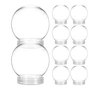 ifundom Sfera di neve natalizia fai da te, trasparente, 270 ml, vuota, con tappo a vite, per rendere il vostro proprio infrangibile come decorazione per la casa, 10 pezzi