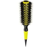 ifundom Spazzola a Rullo per Chioma Setole in Nylon e Pelo di Cinghiale, Manico Antiscivolo Giallo Medio 16 File, Spazzola Rotonda Portatile per Styling Chioma Sottili e Ricci, per Viaggi