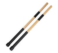 ifundom Spazzole per Batteria in Bamboo Nero 2 Pezzi 19 Bastoncini Leggere per Suonare a Basso Volume Perfette per Performance Jazz