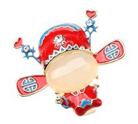 ifundom Spilla da Bavero Figurina in Stile Cinese, Spilla Decorativa per Donna in Metallo Resistente, Accessorio Elegante per Vestiti, Sciarpe e Cappelli, Design Creativo Tradizionale