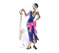 ifundom Spilla Donna in Lega con Goccia di Smalto Blu Design Elegante Forma di Donna Accessorio Versatile per Decorare Abiti e Capispalla Chic e Leggera per Uso Quotidiano