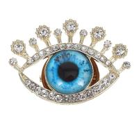 ifundom Spilla Portafortuna Malocchio e Strass Scintillanti, Spilla da Bavero Corta Creativa Motivo Occhi, Gioiello Decorativo per Donna Adatto a Outfit Casual e Formali