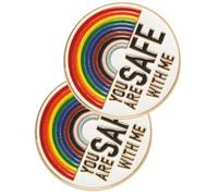ifundom Spille Smaltate Arcobaleno You Are Safe With Me 2 Pezzi, Spilla in Metallo Smaltato per Giacche e Zaini, Decorazione Colorata per Vestiti e Accessori Pride