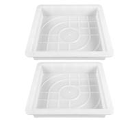 ifundom Stampi per Mattoni di Cemento 2 Pezzi 29X29X5 CM in Plastica Bianca Guida Dettagliata per Vialetti e Cortili Fai da Te