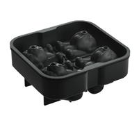 ifundom Stampo per Ghiaccio in Silicone Nero a 4 Scomparti Forma di Cane Non Aderente Resistente al Forno per Raffreddare Succhi in Estate