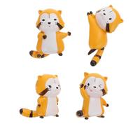 ifundom Statue di Procioni in Resina 4 Pezzi Mini Ornamenti Artigianali per Decorazioni Torte e Giardino Decorazioni Piccole Vivide per Auto e Piante da Interno