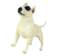 ifundom Statuetta Bull Terrier in Plastica Bianca, Ornamento Decorativo da Tavolo e Micro Paesaggi, Figura di Cane per Casa, Giardino e Scrivania