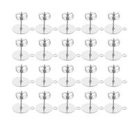 ifundom Supporti per Orecchini con Perno Piatto in Acciaio Inox 100 Pezzi, Chiusure Sicure con Dorsi Leggeri e Base Stabile, Accessori Fai da Te per Creazione di Gioielli da Donna Comodi