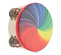 ifundom Tamburello Musicale in Selezionato Tamburo Mano Arcobaleno Per Ragazzo Ragazza Ragazza Strumento Percussione Portatile Giocattolo Musicale Con Campanellino Per Feste e Regalo