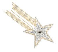 ifundom Toppa Termoadesiva a Stella con Cristalli e Perline Dorate e Argento Patch Decorativa per Abbigliamento Fai da Te Accessori per Vestiti Jeans Borse e Zaini Applicazione