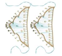 ifundom Velo da Danza del Ventre Frange in Chiffon 2 Pezzi Copricapo Indiano Leggero e Traspirante Accessori per Costumi da Donna per Spettacoli di Danza Feste e Cosplay