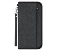 iFutniew 1 porta passaporto portafoglio da viaggio portafoglio passaporto famiglia grigio scuro blocco RFID impermeabile unisex organizer per documenti da viaggio, Grigio scuro