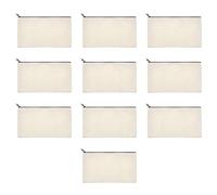 iFutniew 10 astucci per matite, fai da te, con cerniera, colore beige, vuoti, per trucchi, sacchetti multifunzionali, Beige