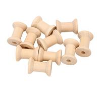 iFutniew 10 rocchetti di filo vuoti in legno, colore naturale, 29 mm x 23 mm