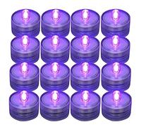 iFutniew 12 luci a LED sommergibili, impermeabili, senza fiamma, colore viola, funzionamento a batteria, festival stagionali