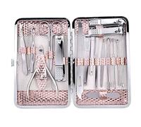 iFutniew 18 pz/set manicure pedicure kit tagliaunghie kit strumenti per unghie con lussuosa custodia da viaggio