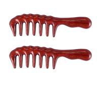 iFutniew 2 pettini per capelli districanti per capelli a denti larghi, pettine in legno per capelli ricci in legno naturale di sandalo, non statico